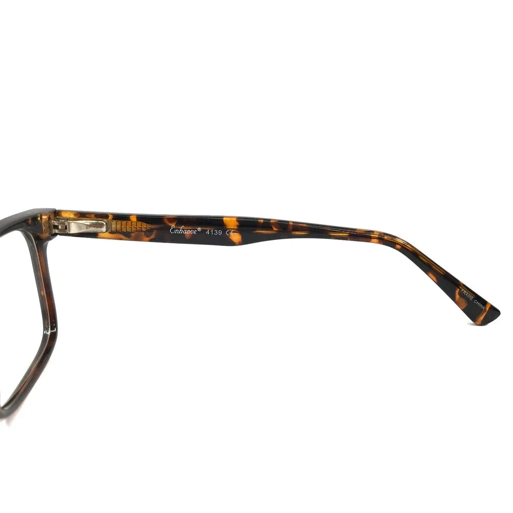 Enhance Eyeglasses Frames 4139 TORTOISE Brown Rectangle Full Rim 54-18-145